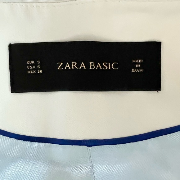 Zara White Satin detailed blazer size small - Picture 10 of 11